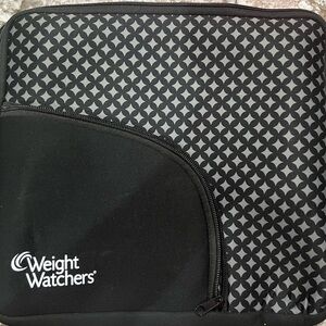 Weight Watcher Member Black and Gray Geometric Zippered Pouch.